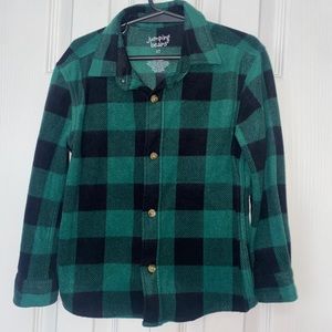 XS (4-5) Green & Black plaid button down